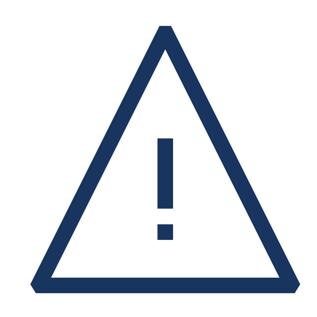 Warning icon navy