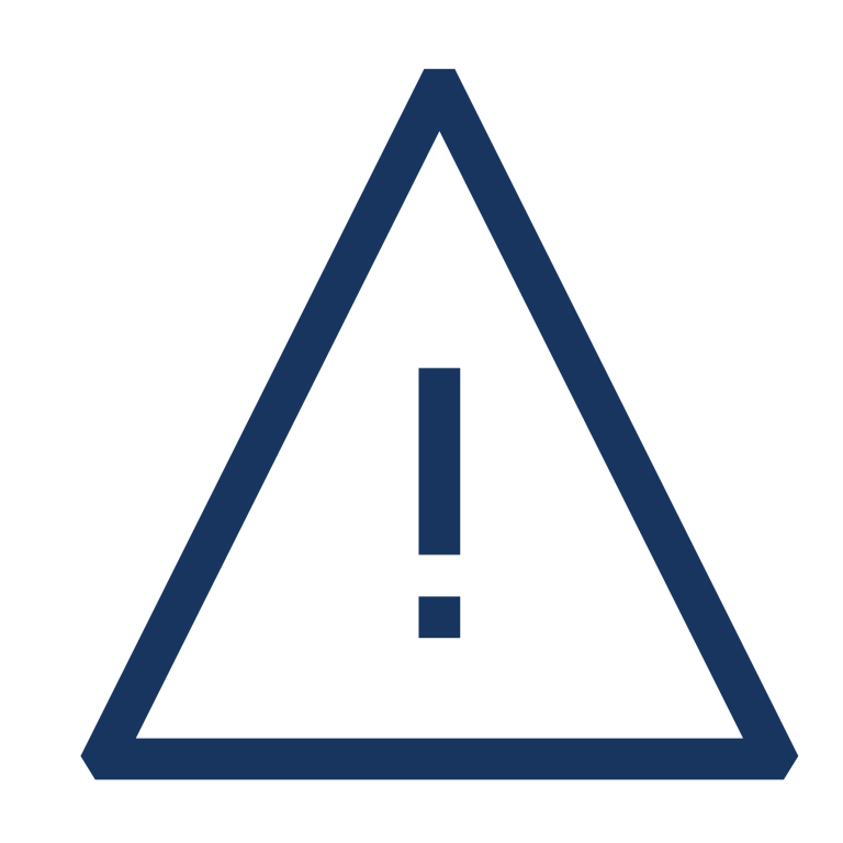 Warning icon navy