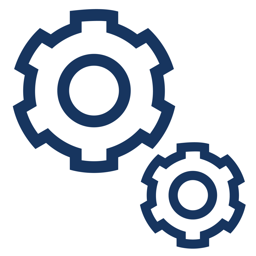 Gear icon navy