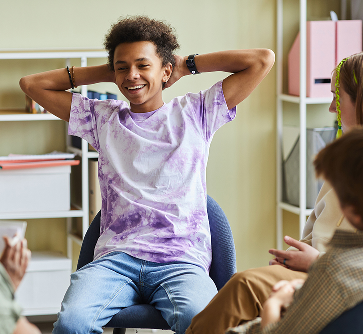 Teenage boy in youth group